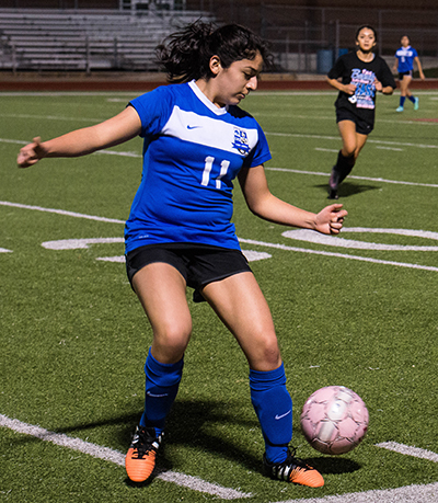 The Lehman Lady Lobos continued preparations for the upcoming season by hosting their annual alumni game at Lobo Field. Three goals scored by former Lobos Pamela Lasprilla, Pressley Bailey and Mariah Tamayo gave the alums a 3-0 win. (photo by Greg Gillenwater)