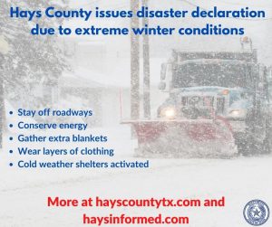 Hays County under local disaster declaration