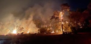 Firefighters battle two wildfires